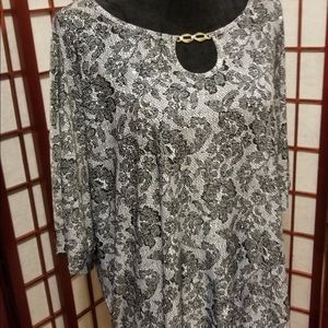 Black/grey with silver sequins-B122